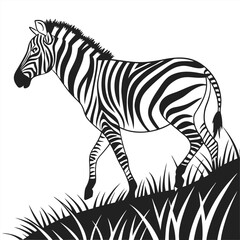 silhouette zebra on white background