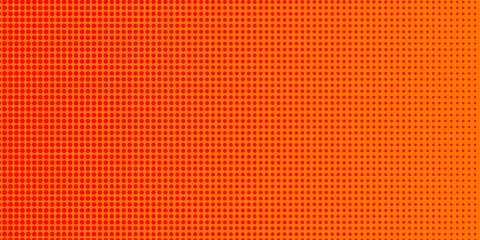 Dots halftone orange color pattern gradient texture with technology digital background. Dots pop art comics