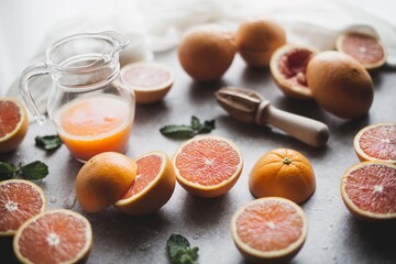 Refreshing Citrus Drink Preparation with Grapefruits