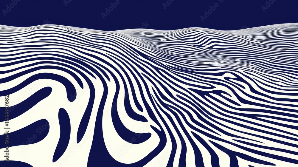 Aufkleber abstract zebra-like pattern design on a dark background.