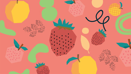 Watermelon and Dragon Fruit Abstract Background