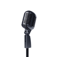 Classic microphone vintage mic for studio recording podcasting and singing on black background retro style 100
