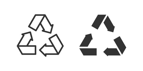 Recycle arrow icon set illustrating waste reduction and reuse.