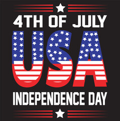 USA Independence Day t shirt design silhouette vector art illustration, 4th of July independence day