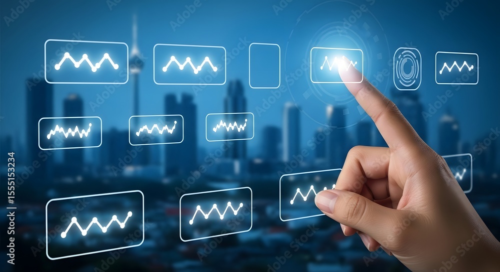 Poster interactive data visualization touchscreen technology and urban development