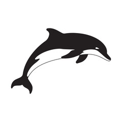 dolphin silhouette isolated on white