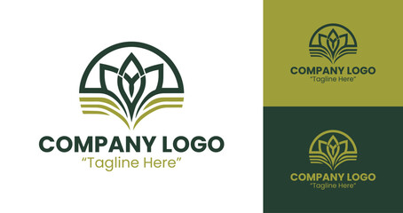 Professional and Creative Leaf Logo Design for Eco-Friendly Branding in Gold and Dark Green
