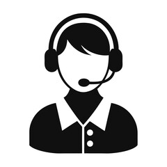 silhouette customer service on white background