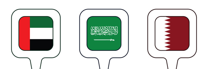 National Design Featuring Saudi Arabia, United Arabe of Emirates and Qatar Identity