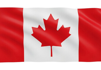 Fototapeta premium A Canadian flag, centrally positioned, is depicted