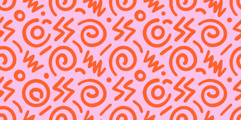 abstract seamless pattern pattern, seamless, vector, wallpaper, illustration, design, circle, texture, decoration, art, swirl, ornament, spiral, tile, decor, backdrop, shape, curl, orange, floral, geo