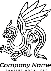 Epic Dragon Vector Art – Fantasy Creature EPS Illustration Template