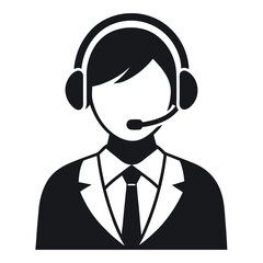 silhouette customer service on white background