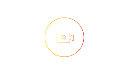 Abstract  circle recorder camera icon logo design,video camera icon on white white background.