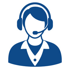 silhouette customer service on white background