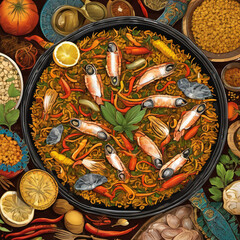 Tribal Fusion Paella: A Medical Illustration Masterpiece