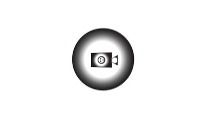 Abstract  circle recorder camera icon,video camera icon on  white background.