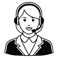 silhouette customer service on white background