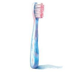 Toothbrush, watercolor painting vector, isolated on a white background.