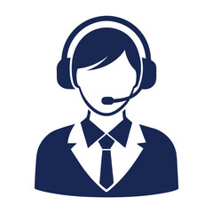silhouette customer service on white background