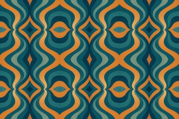 Symmetrical abstract background featuring dynamic curves in orange and teal tones. Ideal for use as...