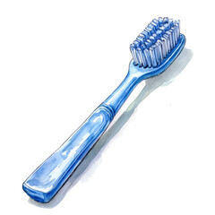 Toothbrush, watercolor drawing vector, isolated on a white background.