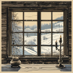 Soft Lighting Frost Descent in Screenprint Style
