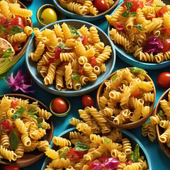 Chromatic Aberration Pasta Dish: Product Visualization