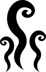 Aromas vaporize icon trendy flat hand drawn line comic doodle. Smells vector, hot aroma air fragrance , stink or cooking steam symbols, smelling or vapor, smoking or odors. cloud or wind silhouette.