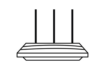 Router art silhouette vector line art on white background