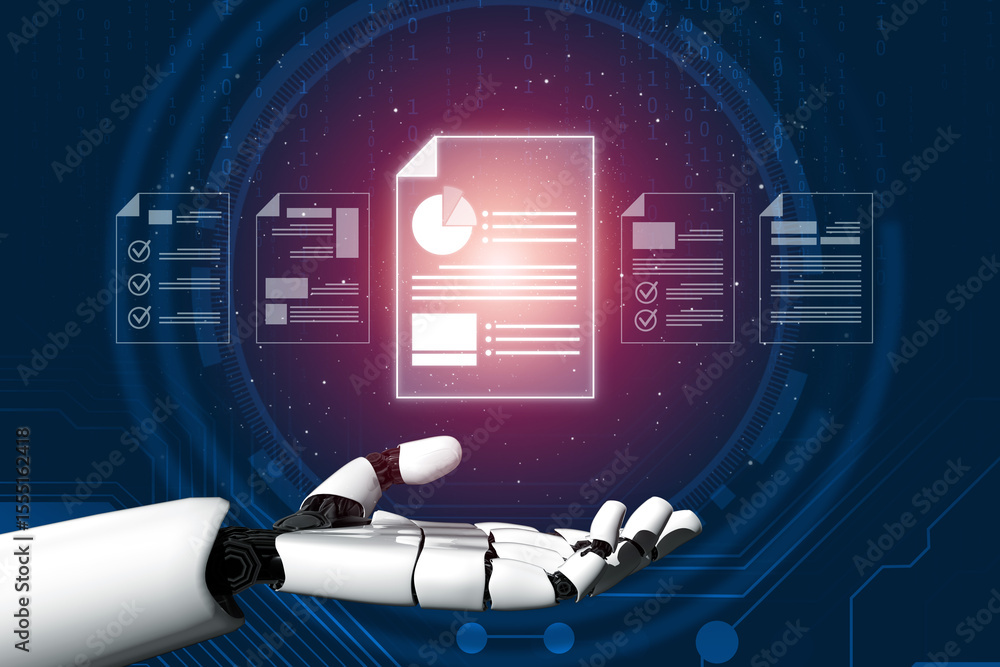 Poster ai artificial intelligence manages documents with virtual assistant filing, secure cloud access, and
