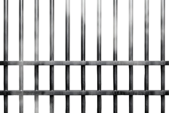 Stainless prison jail bars isolated on transparent background with fog for dramatic effect and emphasis - Powered by Adobe