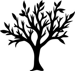 Tree icon vector, black graphic, eco nature silhouette symbol