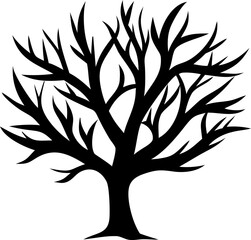 tree icon leafless, without leaf tree vector style, isolated, clean design