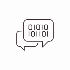 binary code speech bubbles icon sign vector