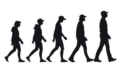 Person walking in outdoor environment silhouette