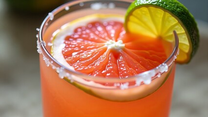 Refreshing Pink Grapefruit Drink with Lime