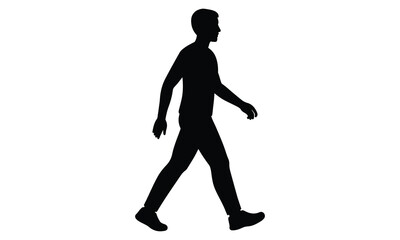 Person walking in outdoor environment silhouette
