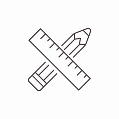 pencil ruler crossed icon sign vector