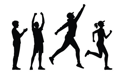 Fototapeta premium Person walking in outdoor environment silhouette