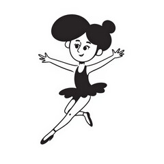 Fototapeta premium A girl in a black dress is dancing