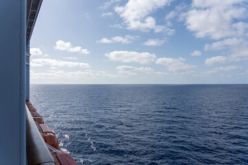 Atlantic ocean in calm from a cruise ship near the Canary islands
