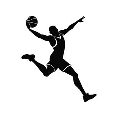 "Basketball Dunk Silhouette Vector – High Jump Sports Icon"