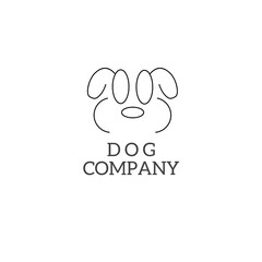 Black line vector logo for company or busines. animal company that protects and cares for animals. Dog animal company. Element vector 