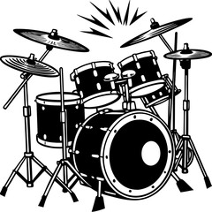 drum kit isolated on white background