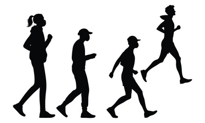 Person walking in outdoor environment silhouette