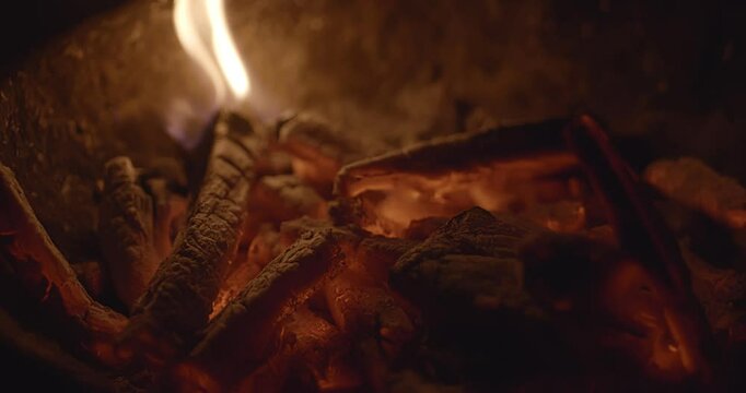 Burning Firewood and Charcoal in a Rural Kiln with Flying Fire Particles