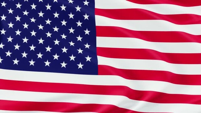 4K Stock Video Waving American Flag