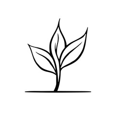 Sleek and Contemporary ECO Family Icon Merging Organic Elements with Bold Line Vector Art on a Stark White Canvas