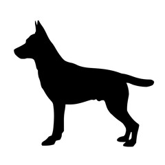 Refined Police Dog Silhouette Icon in Minimalist Vector Art with Smooth Black Lines on a Clean White Background